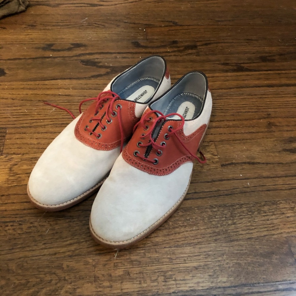 Johnston and Murphy red and white suede 9.5D